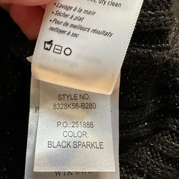 NWT CABLE-KNIT PAIGE Marium CABLE-KNIT Midi Sweater Dress BLACK SPARKLE 🖤✨ Med - Picture 15 of 16